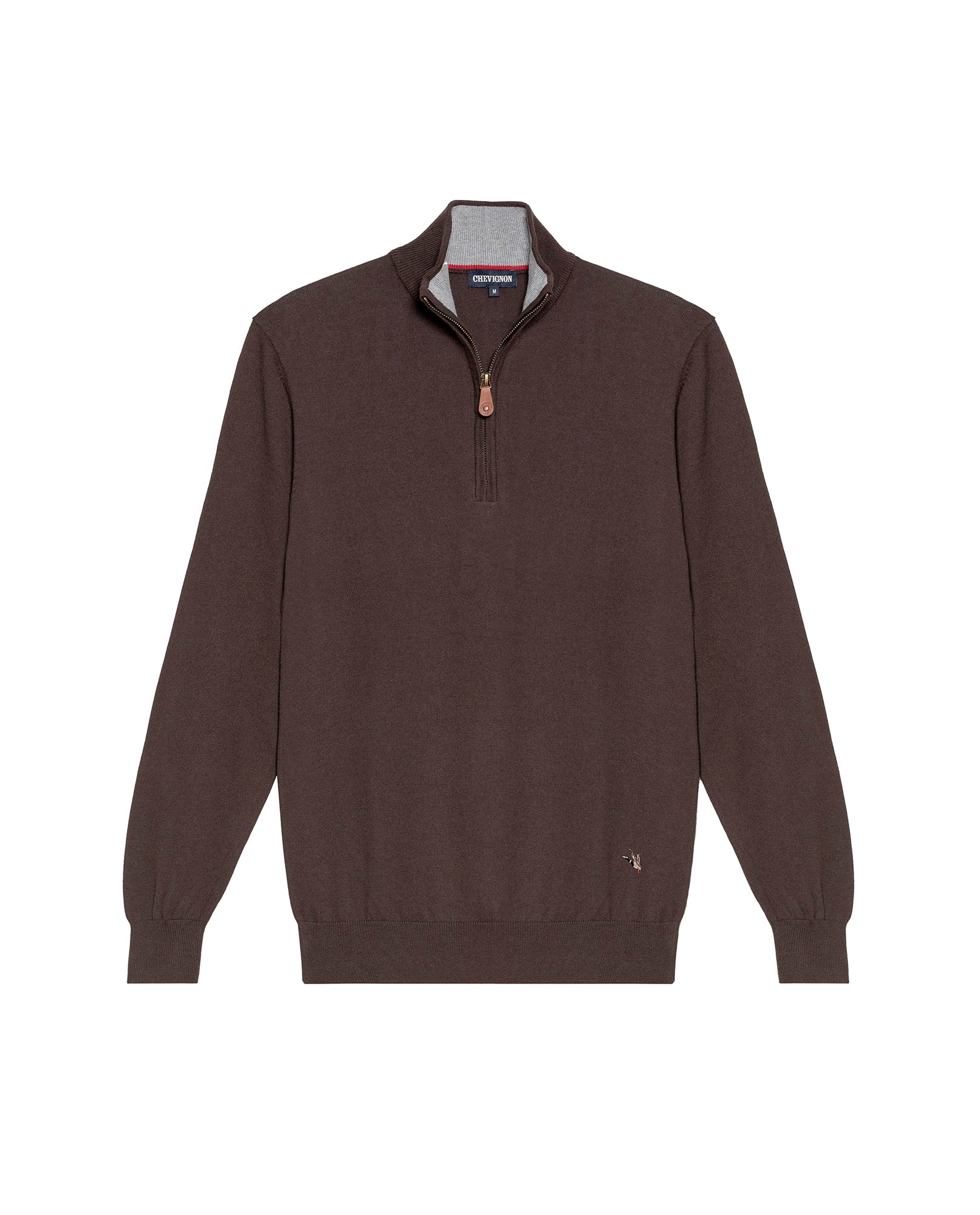 Men's Full Fashion Mandarin Collar Half-Zip Sweater, Seaport - 1
