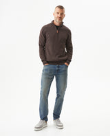 Men's Full Fashion Mandarin Collar Half-Zip Sweater, Seaport - 3