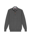 Men's Full Fashion Mandarin Collar Half-Zip Sweater, Seaport - 1