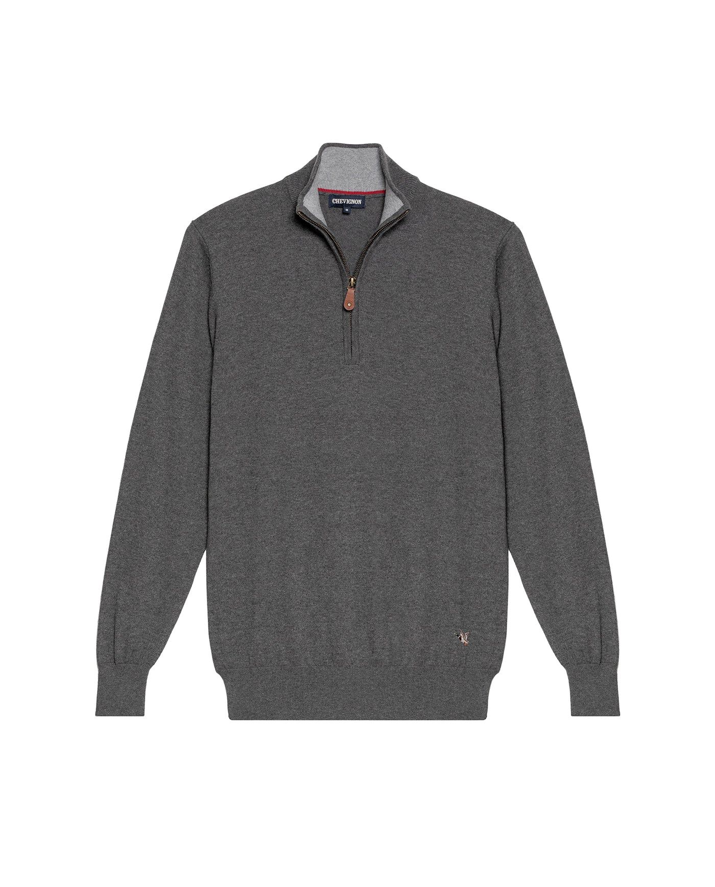 Men's Full Fashion Mandarin Collar Half-Zip Sweater, Seaport - 1
