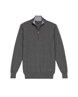 Men's Full Fashion Mandarin Collar Half-Zip Sweater, Seaport - 1