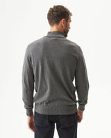 Men's Full Fashion Mandarin Collar Half-Zip Sweater, Seaport - 5