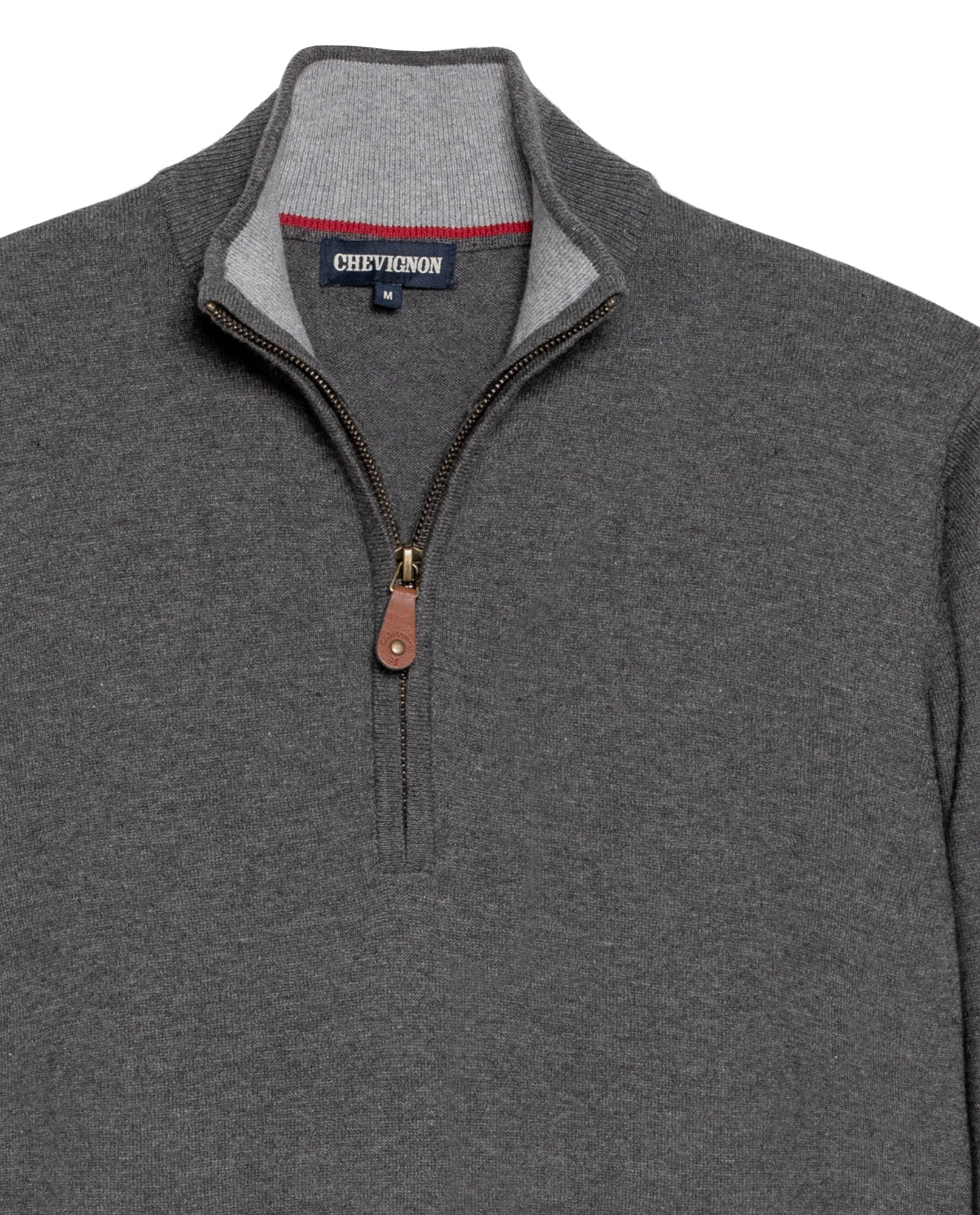 Men's Full Fashion Mandarin Collar Half-Zip Sweater, Seaport - 7
