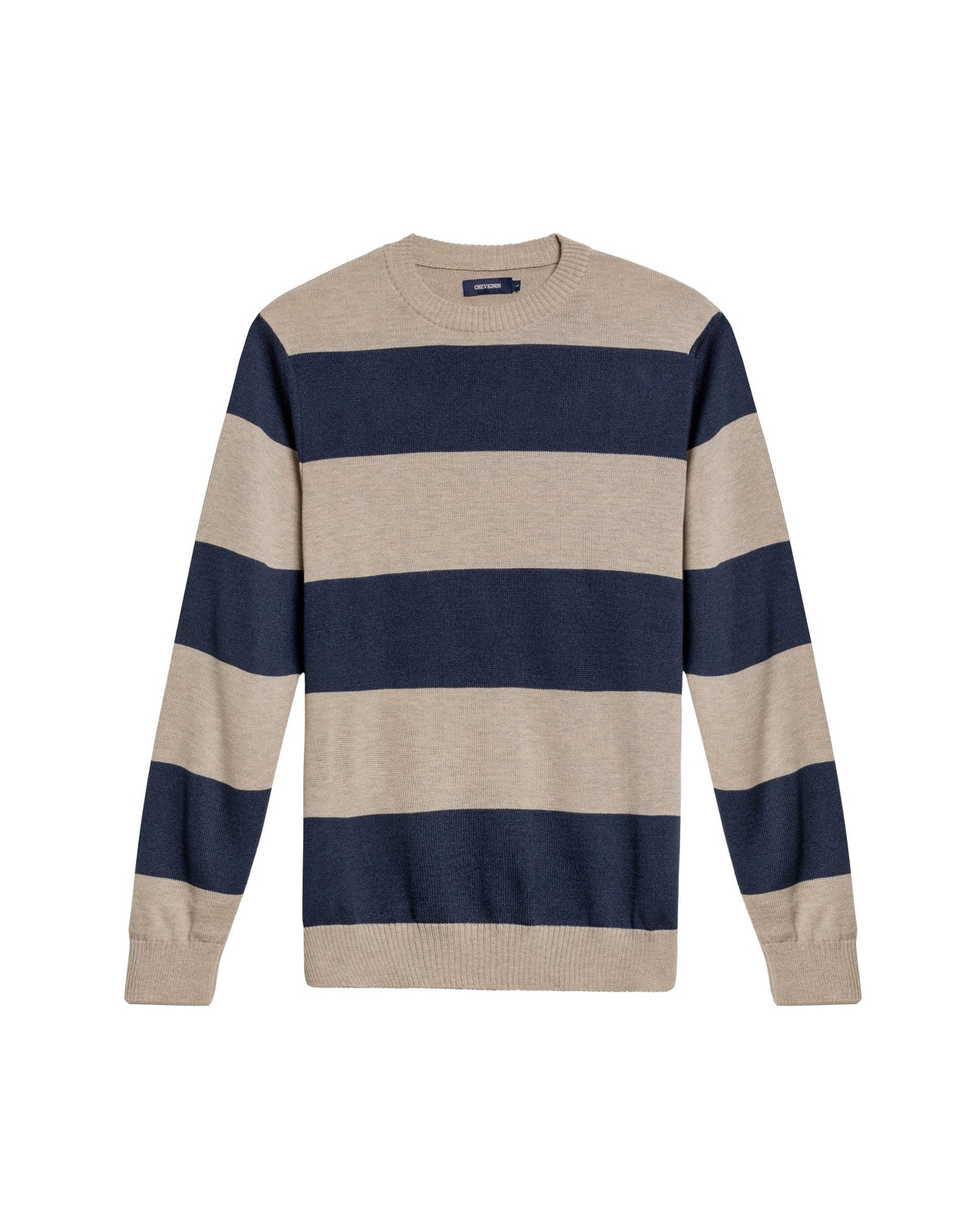 Men's Color Block Jersey Crew Neck Sweater, Boatyard - 1