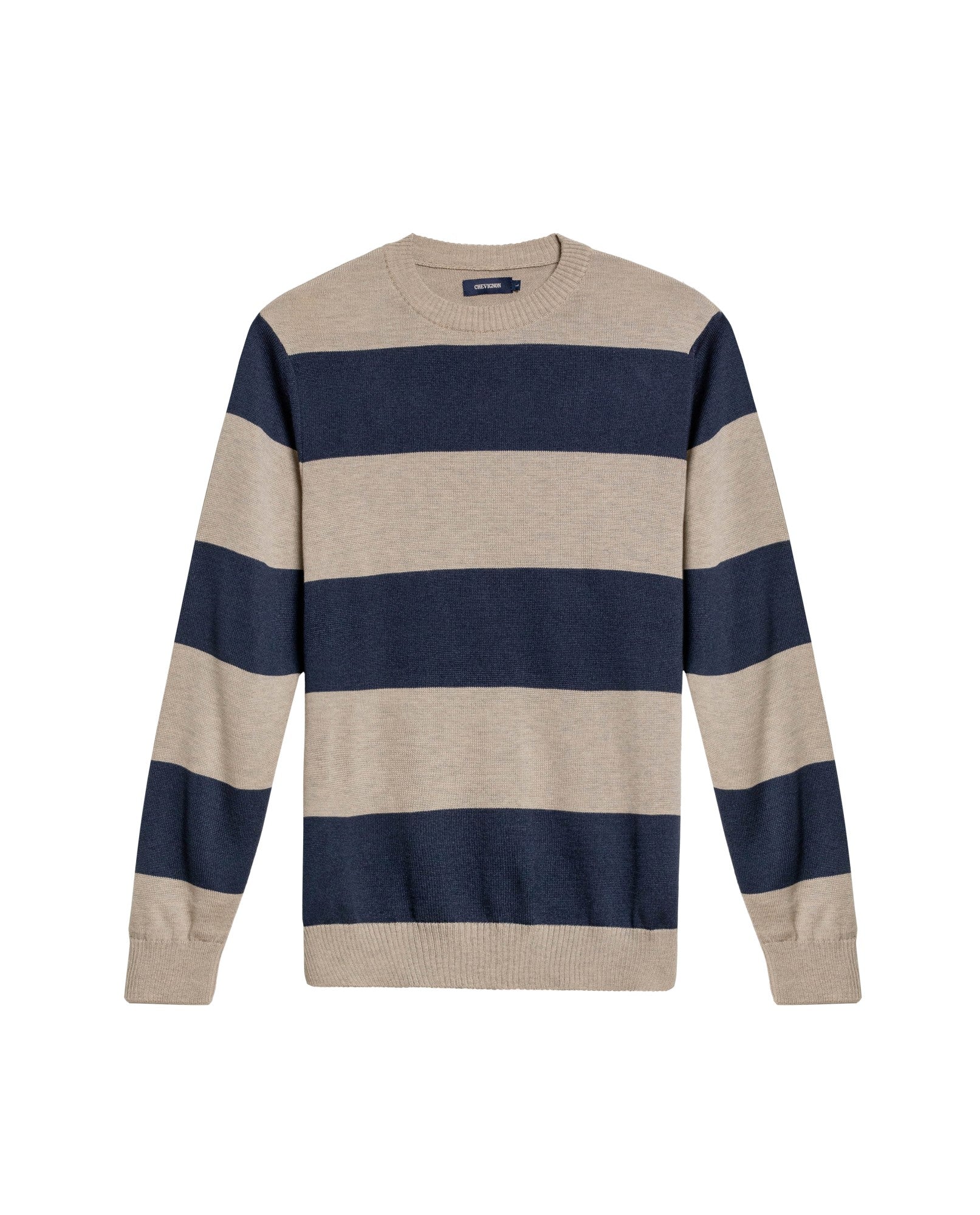 Men's Color Block Jersey Crew Neck Sweater, Boatyard - 1