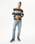 Men's Color Block Jersey Crew Neck Sweater, Boatyard - 3