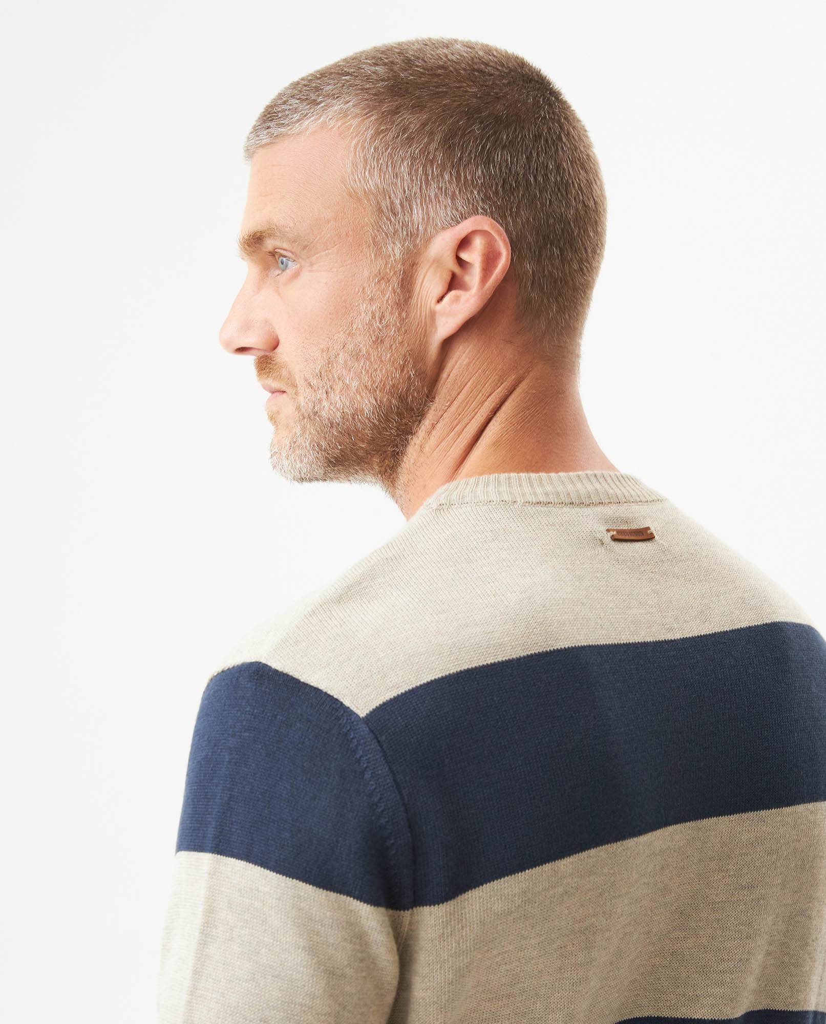 Men's Color Block Jersey Crew Neck Sweater, Boatyard - 6