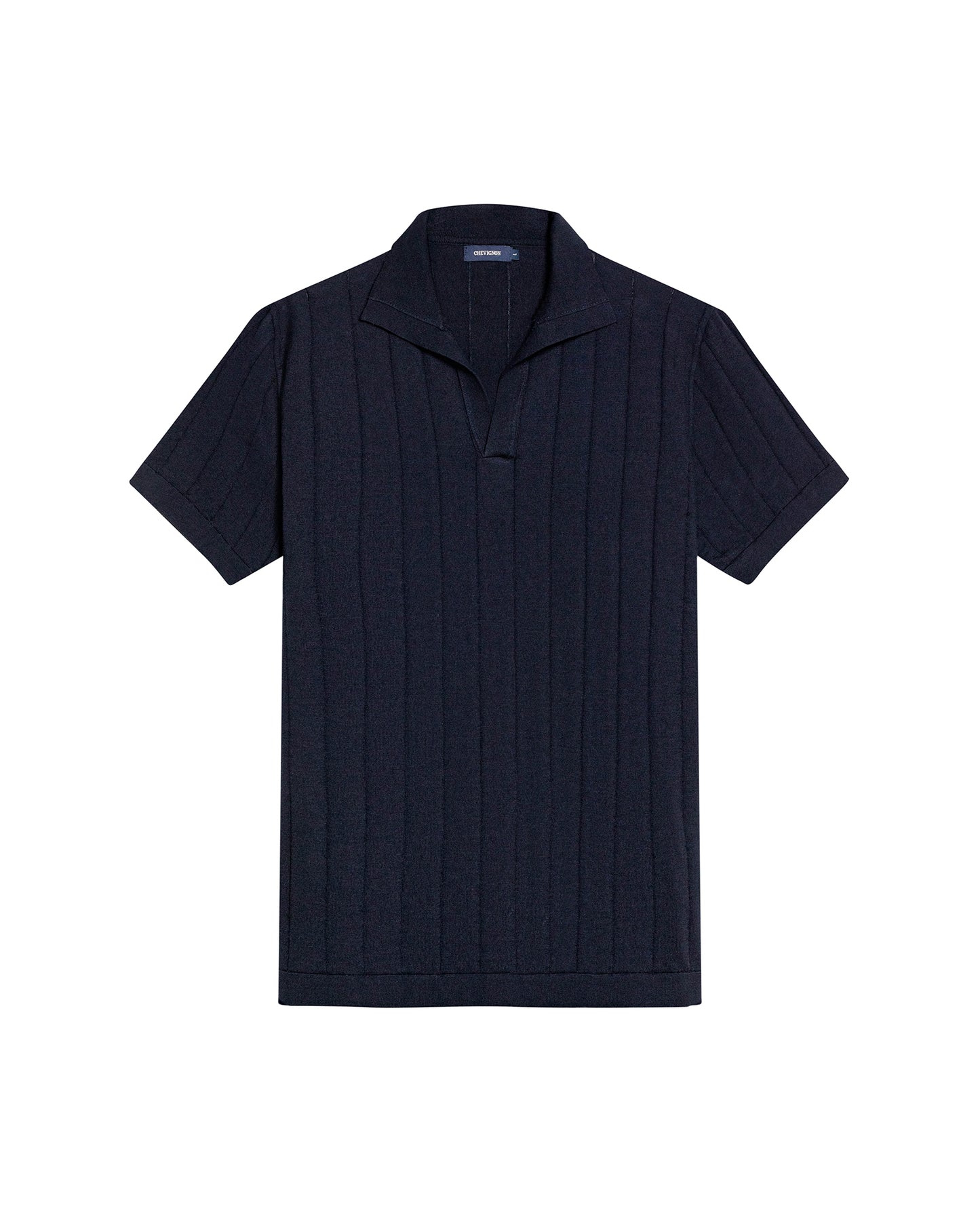 Men's Knitted Polo Shirt - Blue - 1
