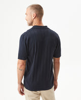 Men's Perforated Vertical Channel Knit Polo, Glow - 5