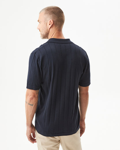 Men's Knitted Polo Shirt - Blue - 5