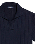 Men's Perforated Vertical Channel Knit Polo, Glow - 7