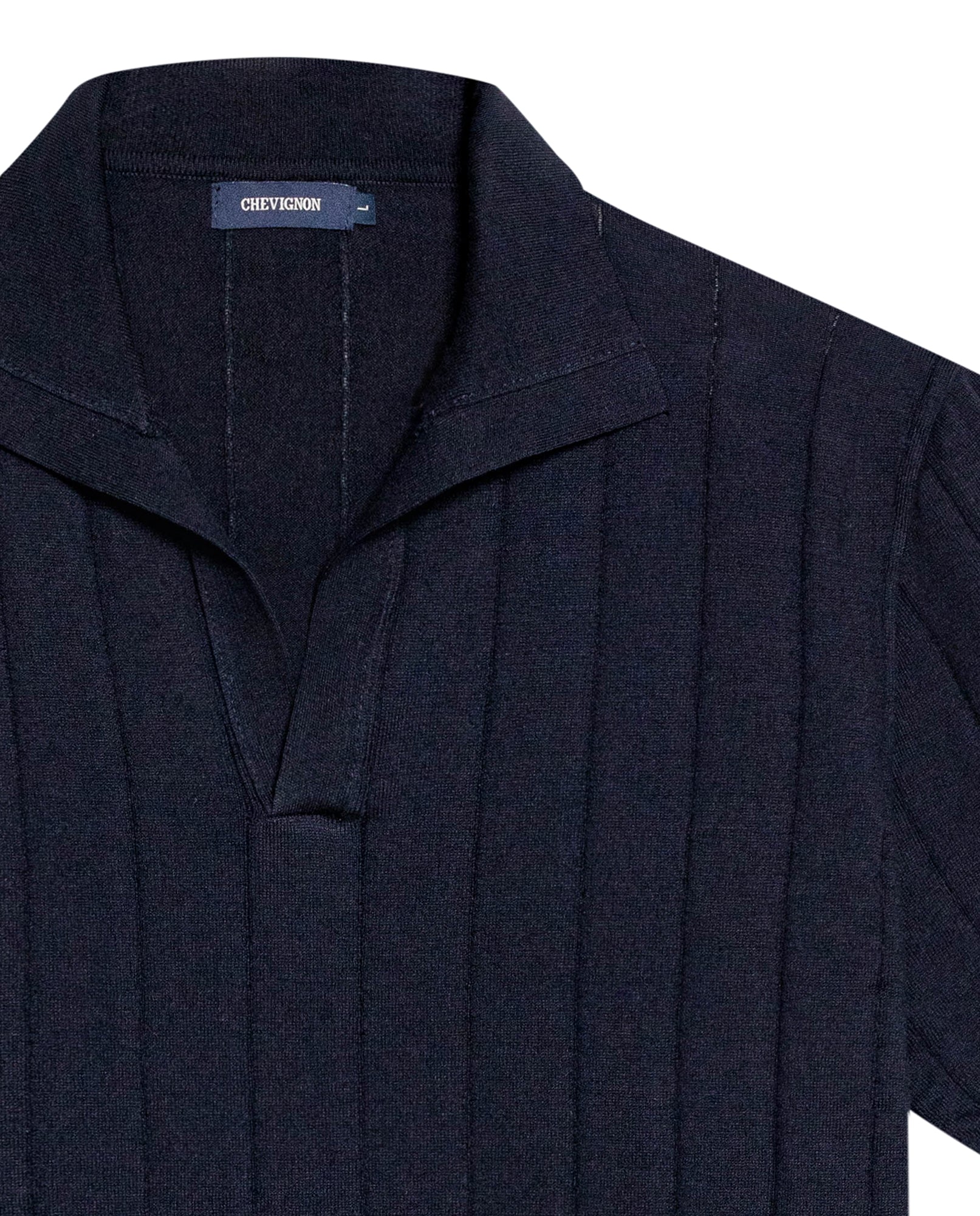 Men's Knitted Polo Shirt - Blue - 7