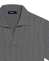 Men's Perforated Vertical Channel Knit Polo, Glow - 7