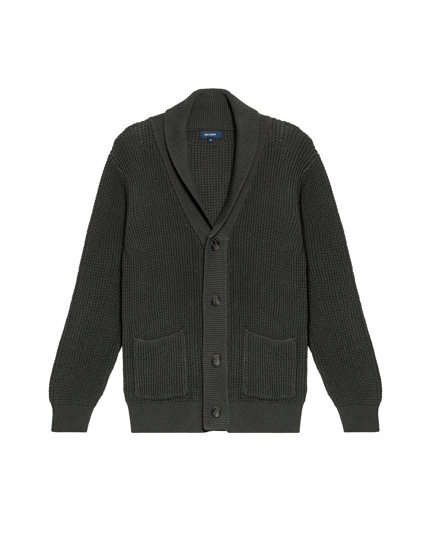 Men's Shawl Collar English Stitch Cardigan, Sailor - 1