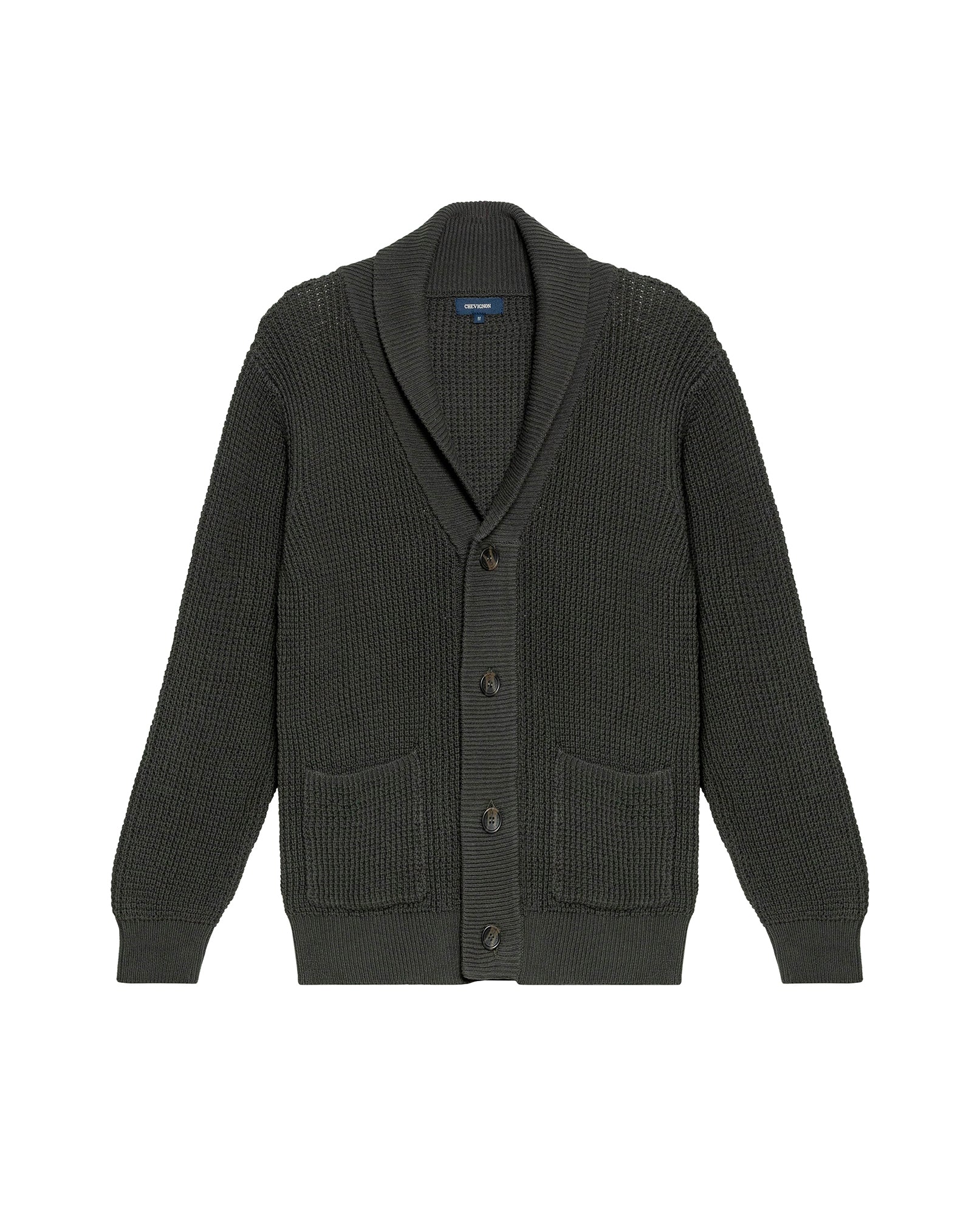 Men's Shawl Collar English Stitch Cardigan, Sailor - 1