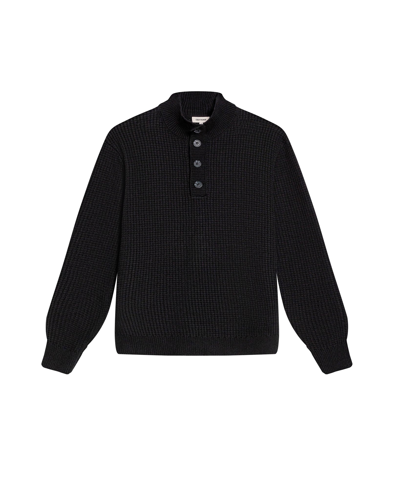 Men's Waffle Knit High Collar Half-Zip Sweater, Dockside 699G051 - 2