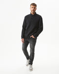 Men's Waffle Knit High Collar Half-Zip Sweater, Dockside 699G051 - 3