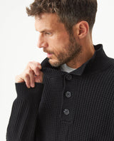 Men's Waffle Knit High Collar Half-Zip Sweater, Dockside 699G051 - 4