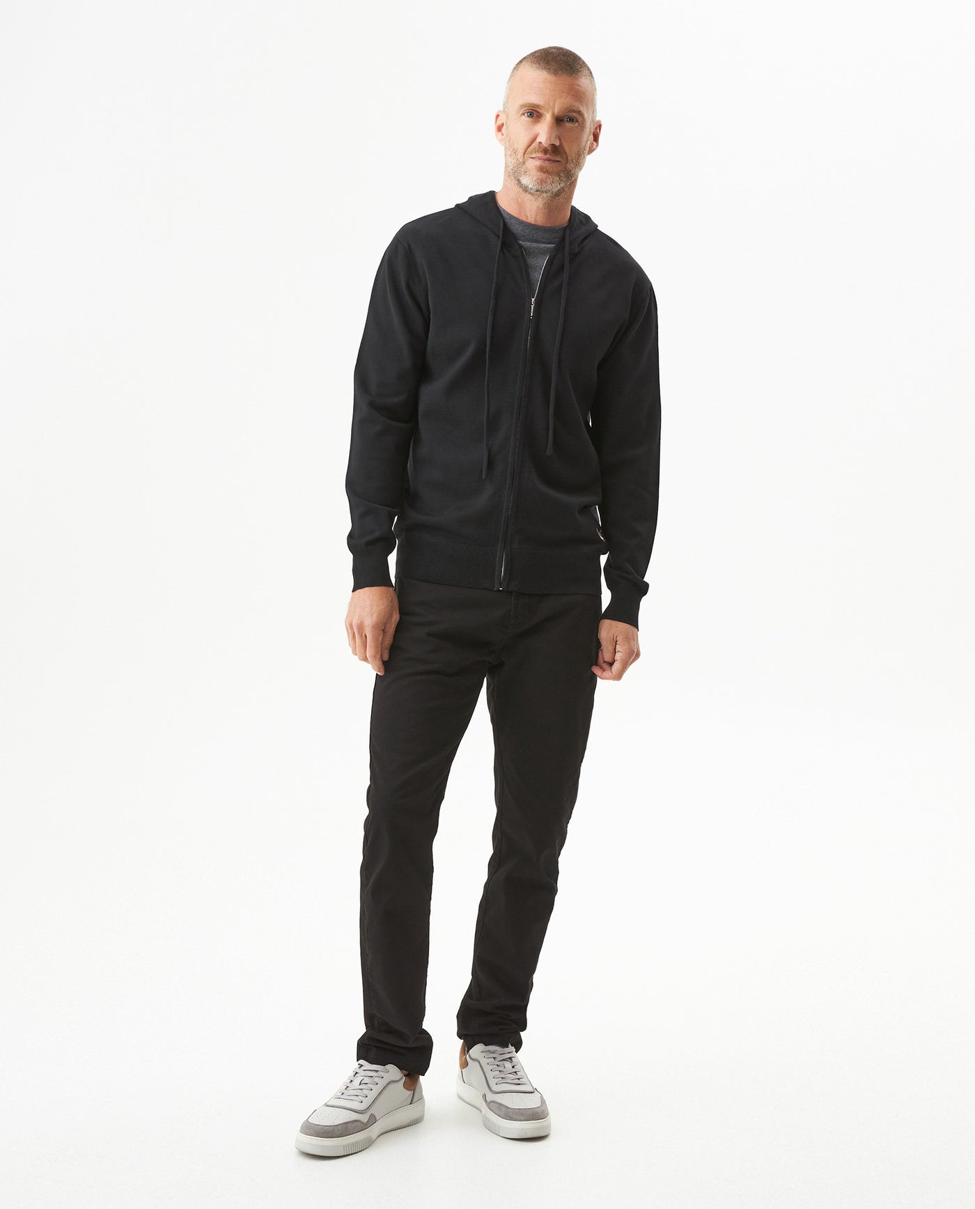 Men's Viscose Blend Zip-Up Hoodie, Maritime - 3