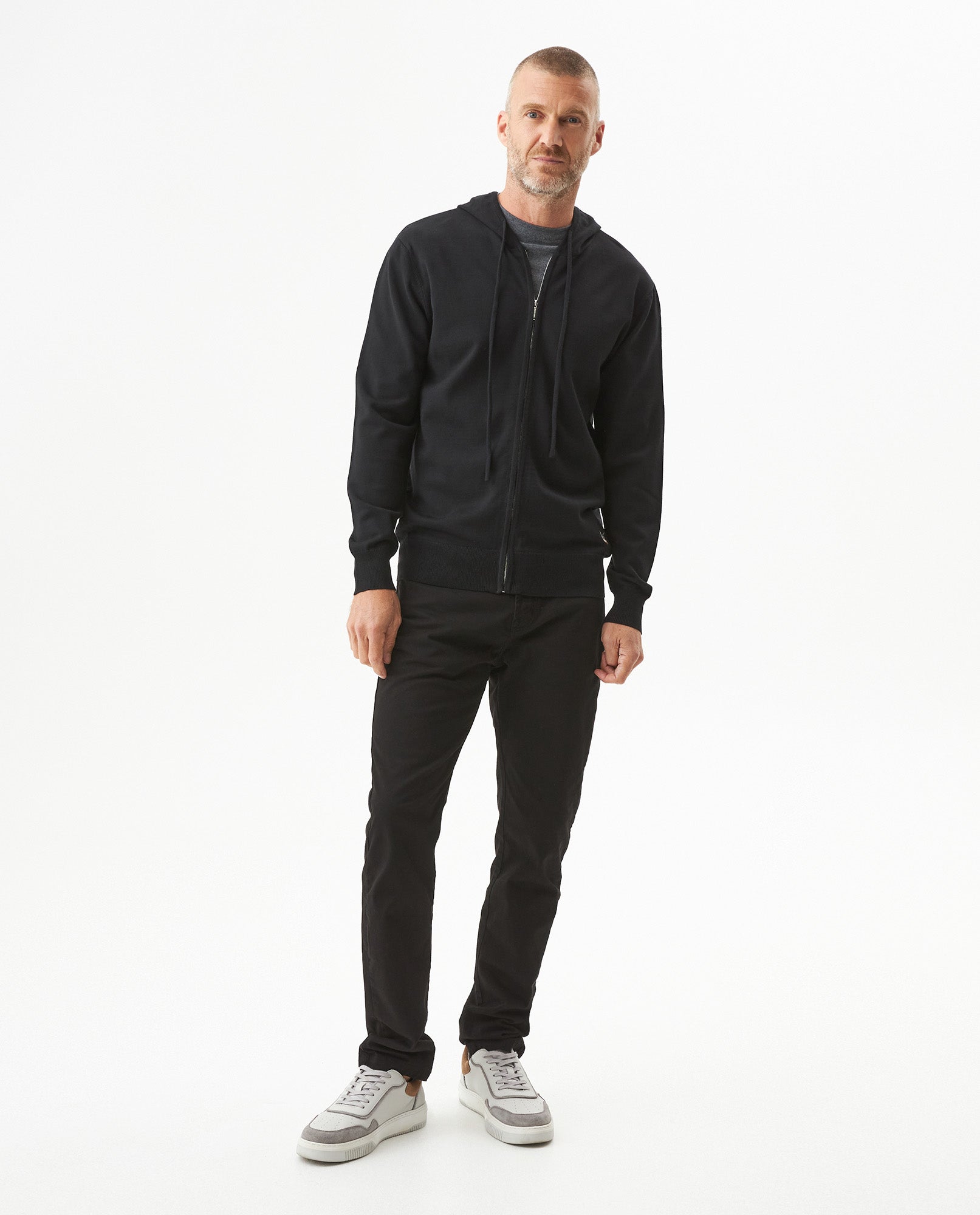 Men's Viscose Blend Zip-Up Hoodie, Maritime - 3
