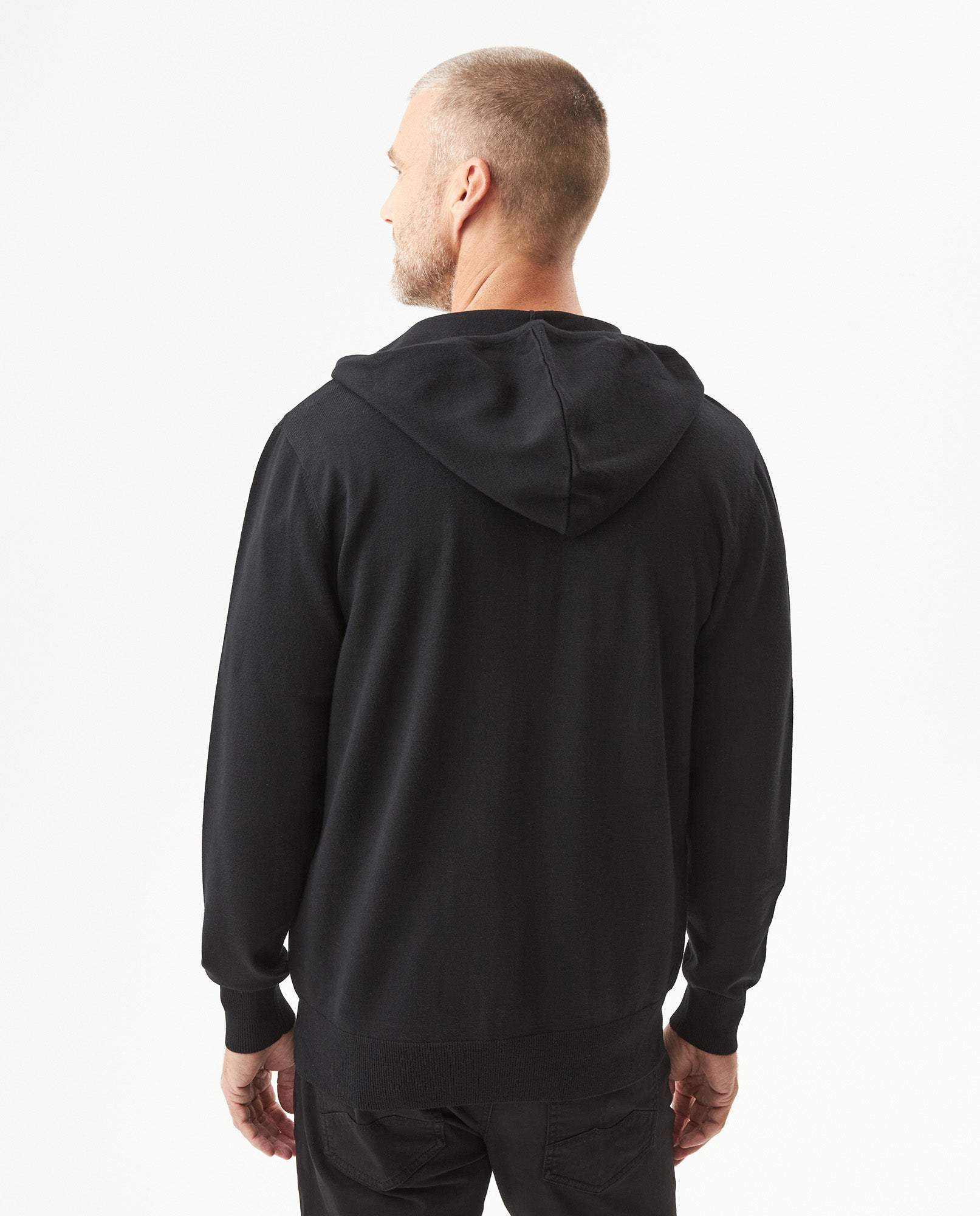 Men's Viscose Blend Zip-Up Hoodie, Maritime - 5