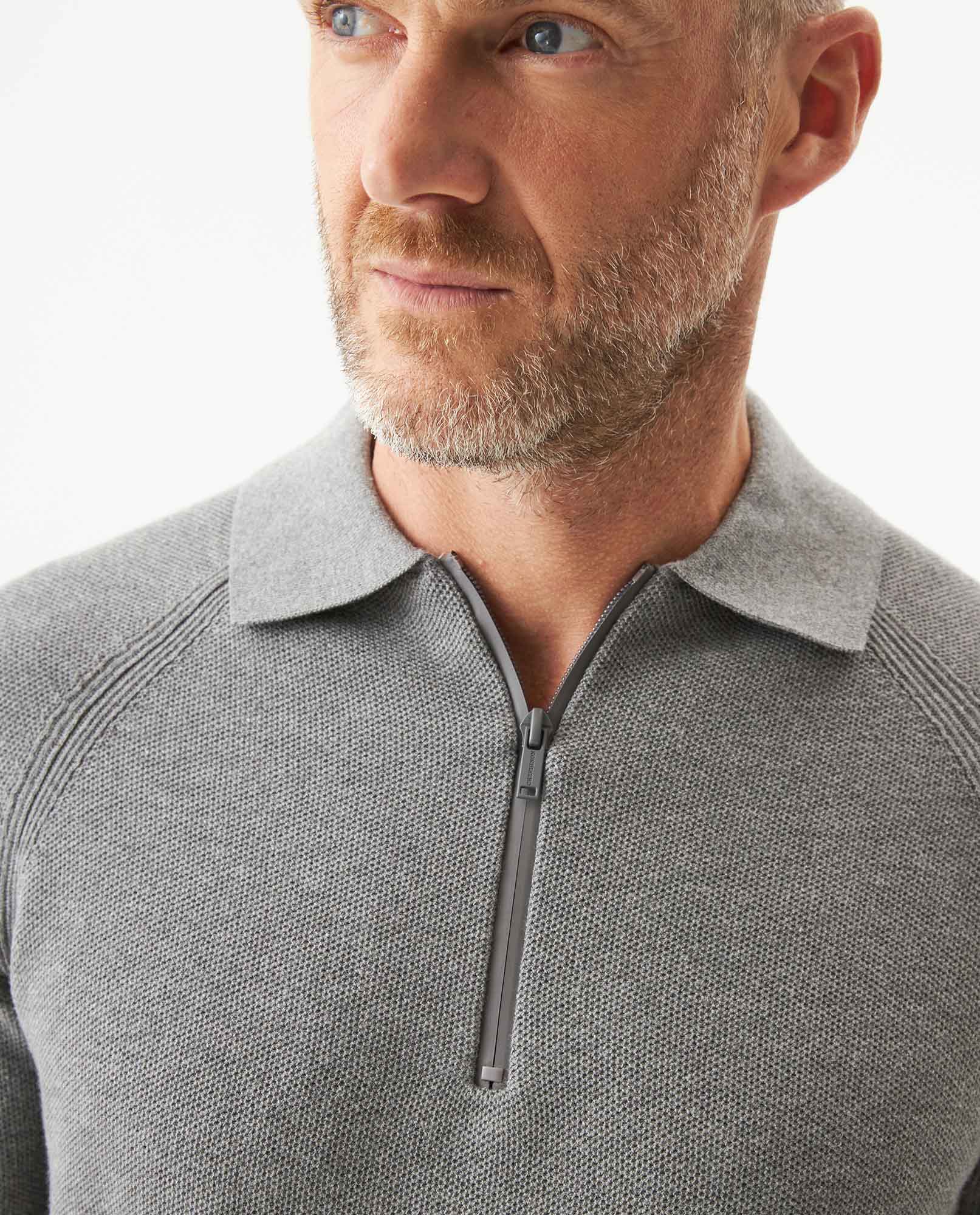 Men's CoolMax Half-Zip Polo Collar Sweater, Twilight - 4