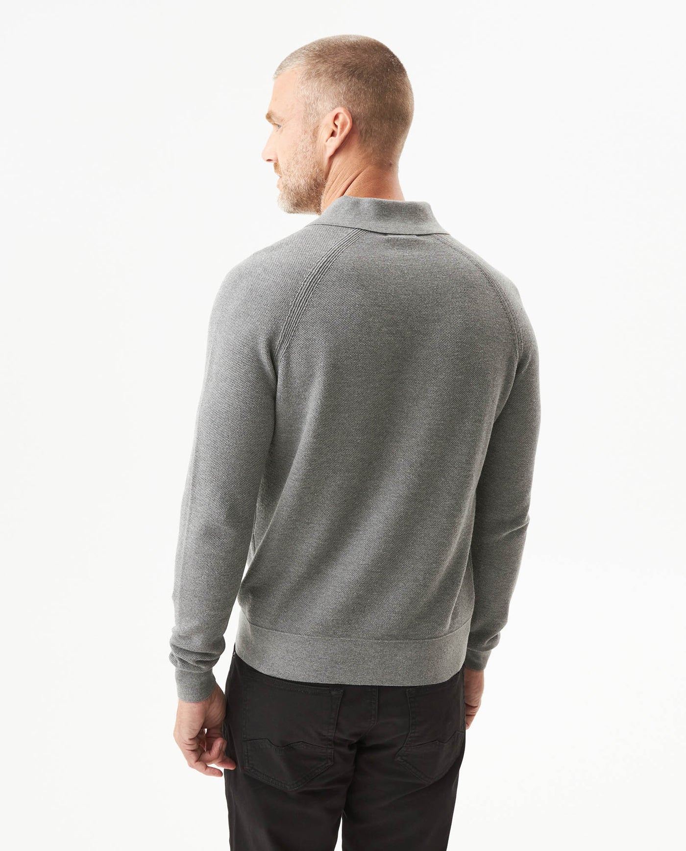 Men's CoolMax Half-Zip Polo Collar Sweater, Twilight - 5