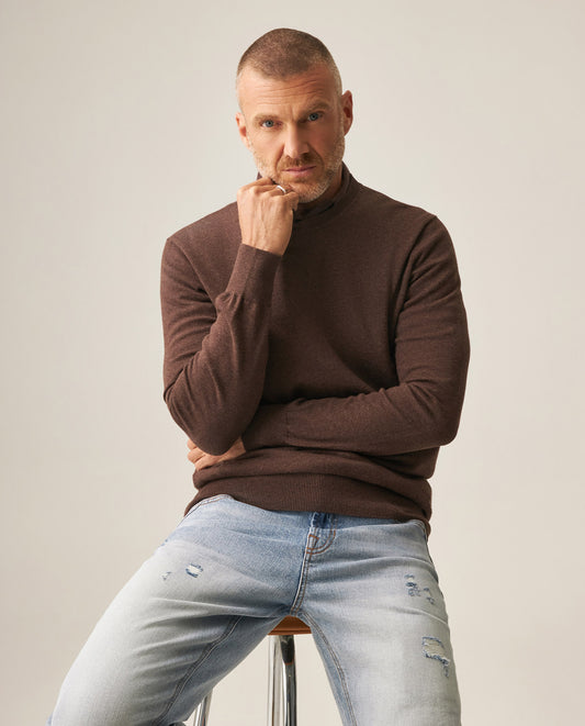 Men´s Fine Knit Sweater - Brown 63_699H000_CAF161334_0