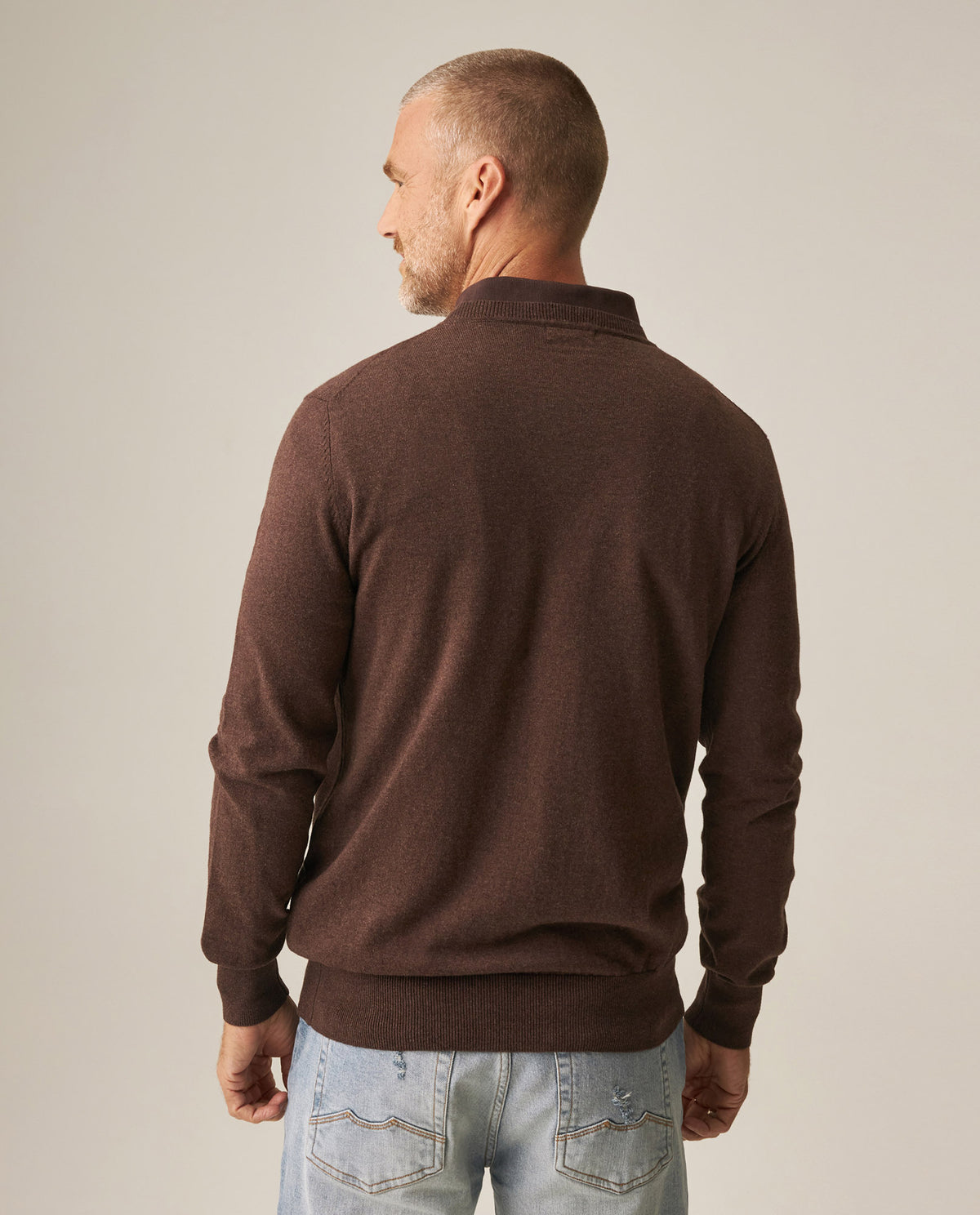 Men´s Fine Knit Sweater - Brown 63_699H000_CAF161334_6