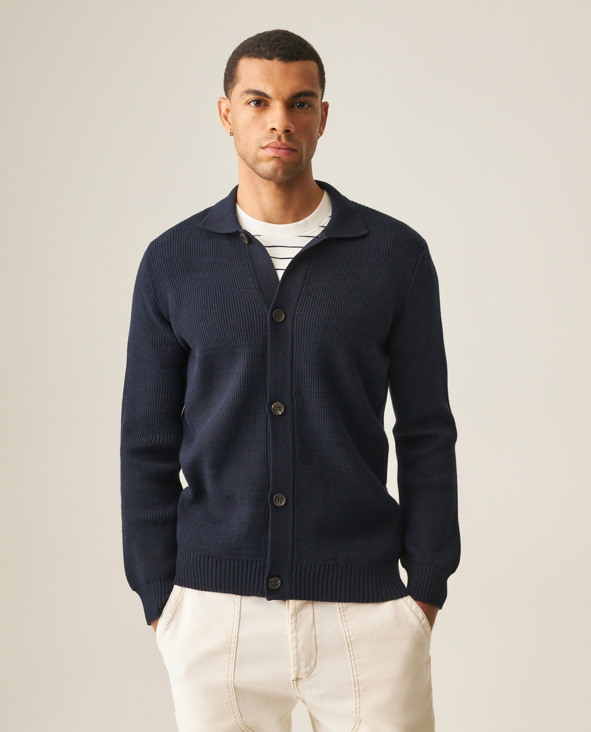 Men´s Regular Fit Cardigan - Blue 63_699H005_AZU184535_3
