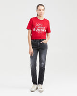 Women's Graphic T-Shirt Print Semi-Fitted in Cotton - 5