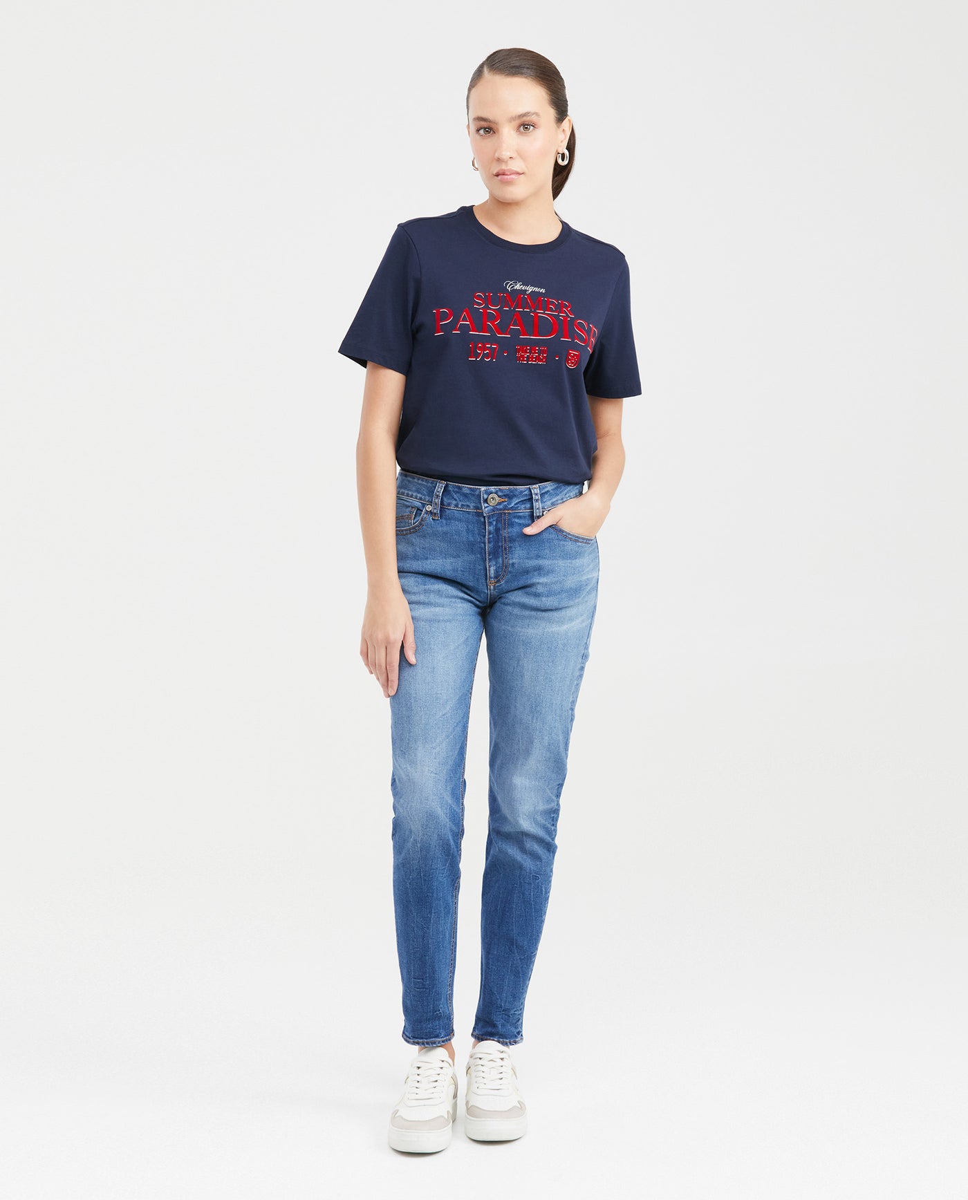Women's Graphic T-Shirt Print Flock Semi-Fitted in Cotton  - 5