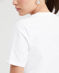 Women's Graphic Print T-Shirt Semi-Fitted in Cotton with Stone Embellishments - 4
