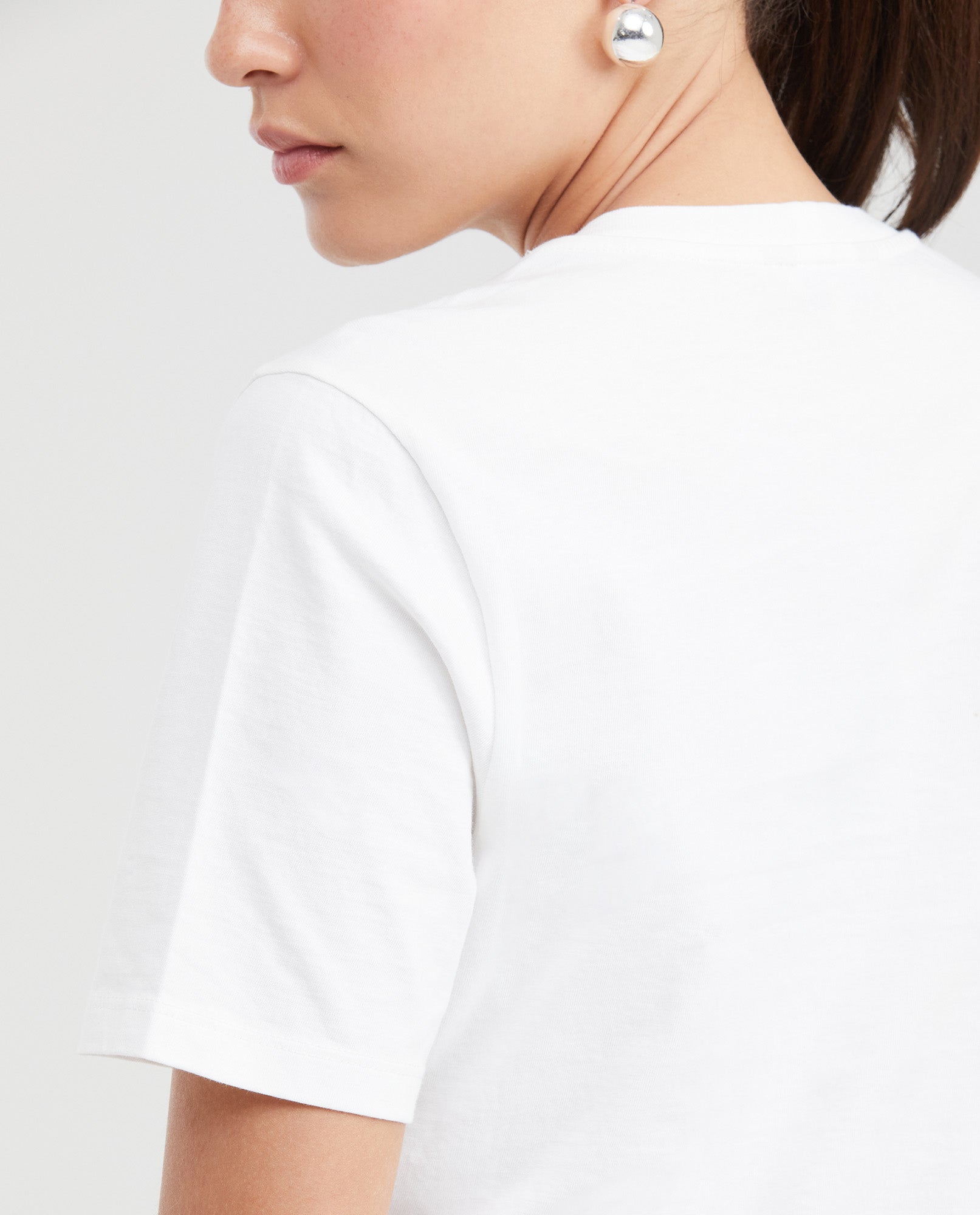 Women's Graphic Print T-Shirt Semi-Fitted in Cotton with Stone Embellishments - 4
