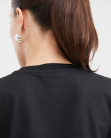 Women's Fashion T-shirt Oversized Ribbed Neck in Cotton - 4