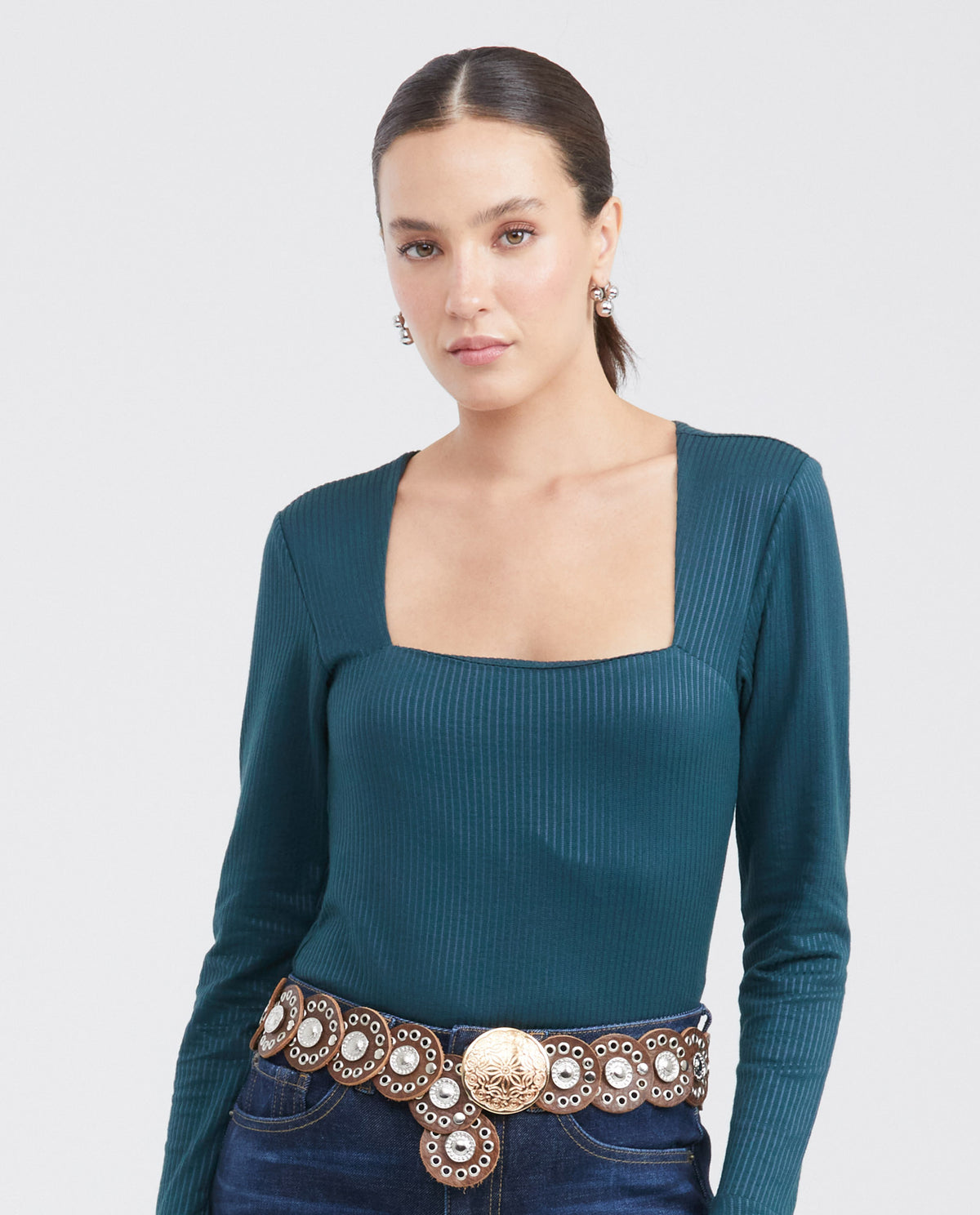 Women´s Square Neck Top - Green 63_701G013_VER195212_0