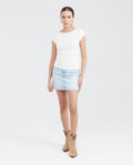 Women's Fitted High Mock Neck Fashion Top with Mesh Detail in Polyester-Elastane  - 6