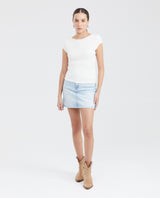Women's Fitted High Mock Neck Fashion Top with Mesh Detail in Polyester-Elastane  - 6