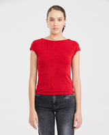 Women's Fitted High Mock Neck Fashion Top with Mesh Detail in Polyester-Elastane  - 1