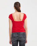 Women's Fitted High Mock Neck Fashion Top with Mesh Detail in Polyester-Elastane  - 3