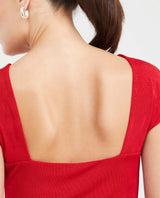 Women's Fitted High Mock Neck Fashion Top with Mesh Detail in Polyester-Elastane  - 4