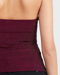 Women's Fitted Halter Neck Fashion Top with Lurex Knit in Polyamide-Elastane - 5