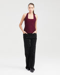Women's Fitted Halter Neck Fashion Top with Lurex Knit in Polyamide-Elastane - 6