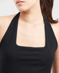 Women's Fitted Halter Neck Fashion Top with Lurex Knit in Polyamide-Elastane - 2