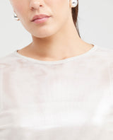 Women's Fitted Mesh Fashion Top with Long Sleeves and Glossy Finish in Polyester-Elastane - 2