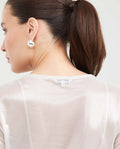 Women's Fitted Mesh Fashion Top with Long Sleeves and Glossy Finish in Polyester-Elastane - 5
