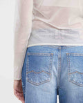Women's Fitted Mesh Fashion Top with Long Sleeves and Glossy Finish in Polyester-Elastane - 6