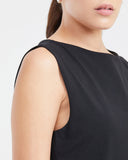 ALMOND NECK TANK TOP BLACK