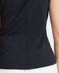 Women's Fitted Sleeveless Fashion Top with Almond Neckline in Cotton-Elastane - 5