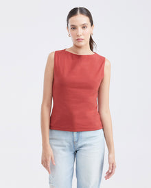 ALMOND NECK TANK TOP RED